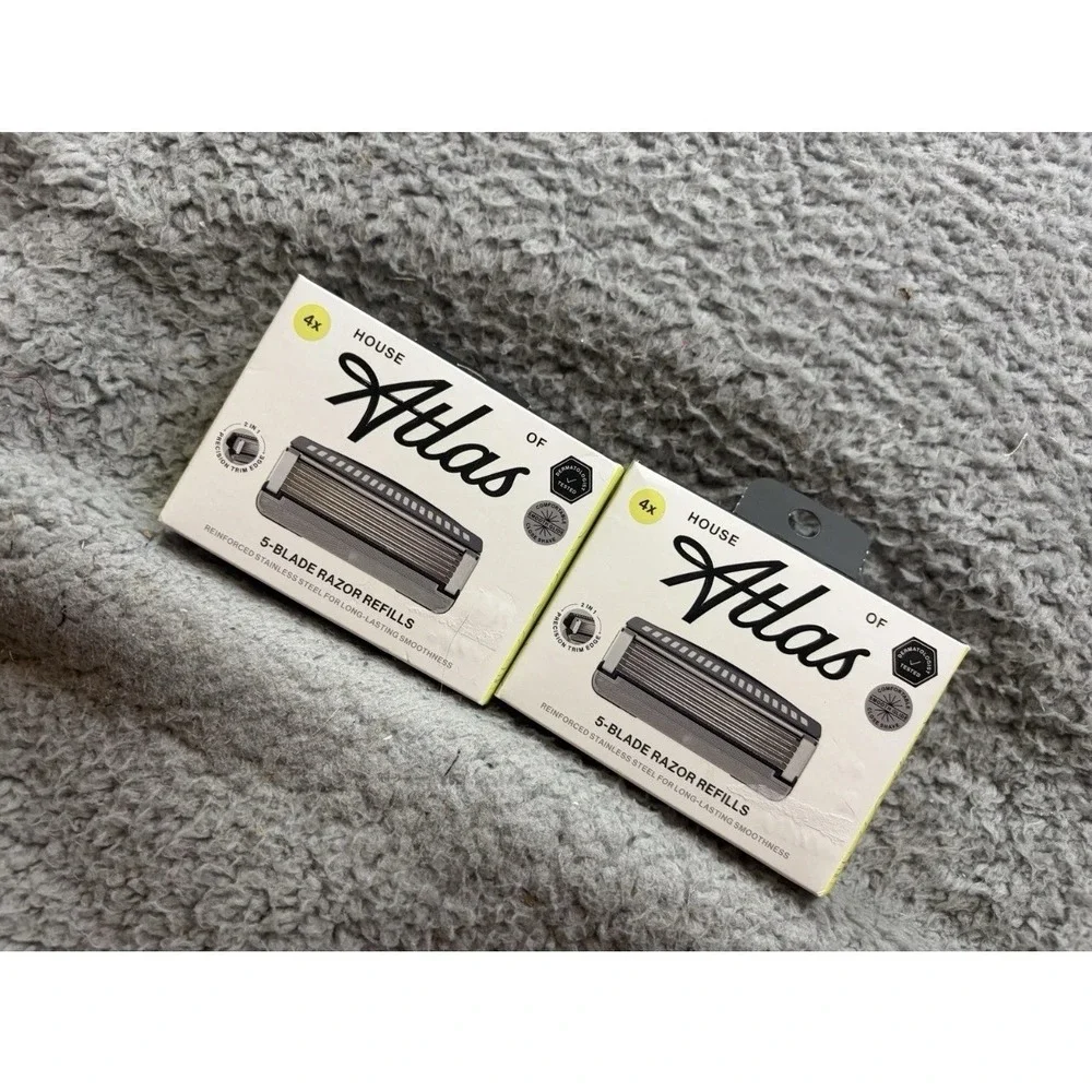 2x House Of Atlas 5-Blade Razor Refills 4ct Mens Stainless Steel Cartridges